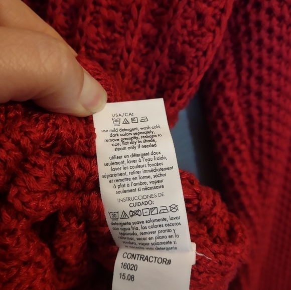 Calvin Klein Jeans Red Chunky Cable Knit Sweater - Picture 12 of 12